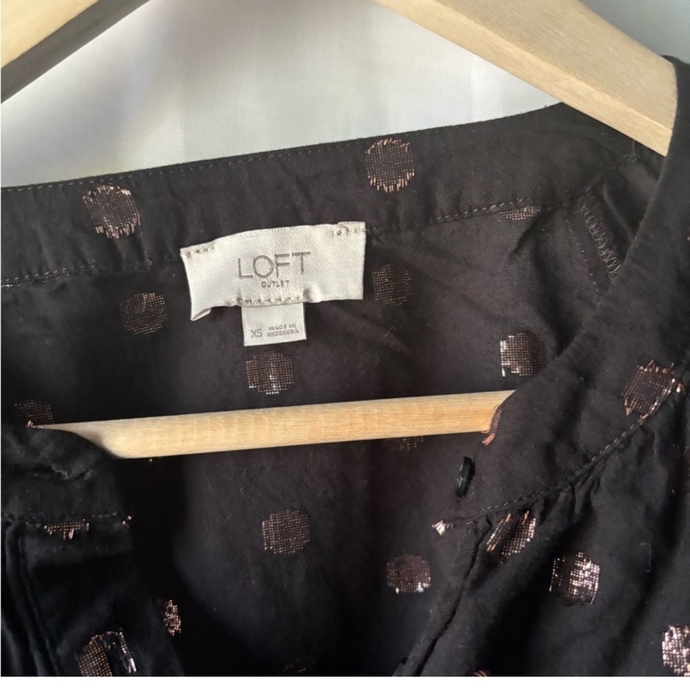 LOFT Black and Copper Polka Dot Tunic - Picture 6 of 9